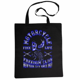 Reifen-Markt Shoulder Bag Biker – Rocker – Gothic – Vintage – Skull – Ghost – Chopper – Custom Bike – Ghostwriter – MC – Biker Club Shopping Bag School Bag Gym Bag in Black, black