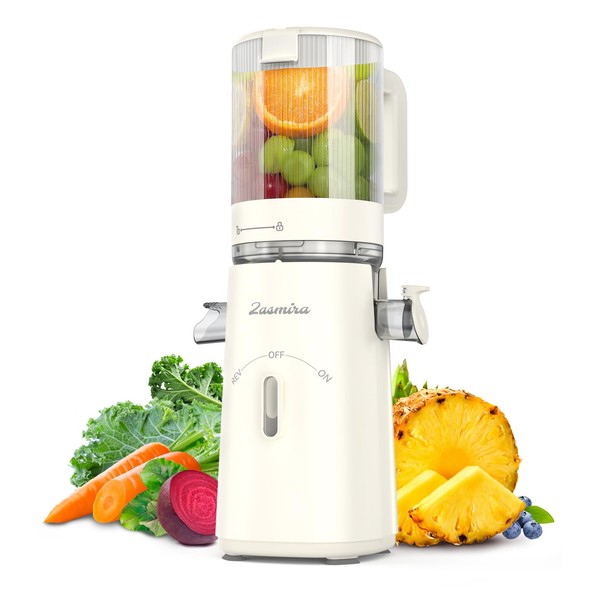 Cold Press Juicer, Zasmira Juicer Machines with Large Feeding Chute,