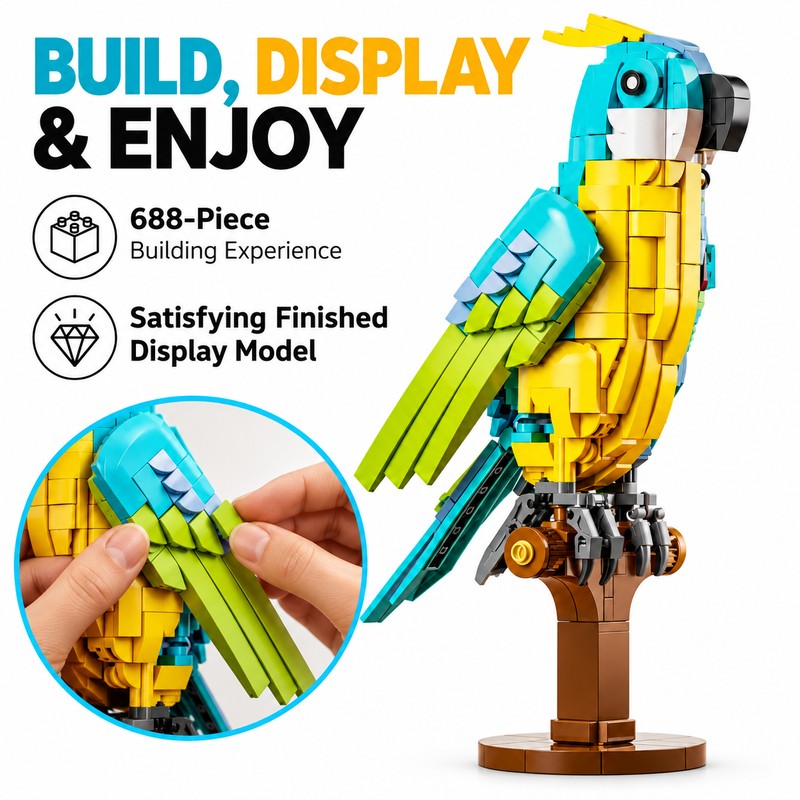 688-Piece Mechanical Animal Building Blocks for DIY Model Building –