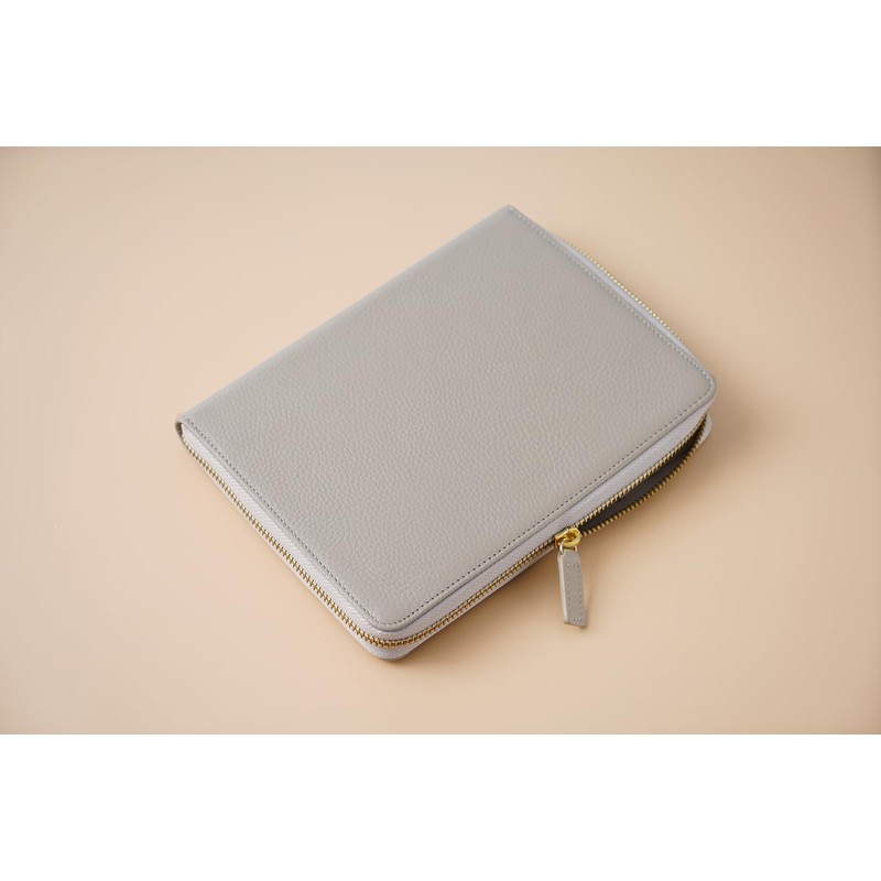 Moterm Zip Leather Case for Stalogy B6 Planner (Pebble Grey)
