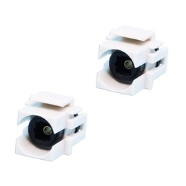 DIYTECH Toslink Keystone Jack, Female to Female SPDIF Coupler, Includes Optical Audio Cable, White (2 Pack)