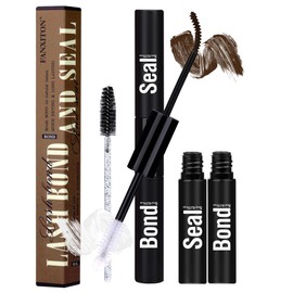 FANXITON Brown Lash Glue for Eyelash Extensions Clusters Natural Lash Bond and Seal Waterproof Long-Lasting Non-Irritating Sleep-Proof 2-in-1 Bond and Seal Eyelash Clusters DIY at Home
