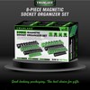 Magnetic Socket Organizer Holder Tool: 8PCS Set includes 2PCS 1/4",