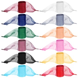 Daifunli 24 Pair Ribbon Shoe Laces for Women Sneakers 4cm Wide Leopard Solid Organza Silk Satin Shoelaces Flat Shoestrings(Solid)