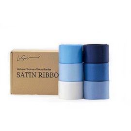 LASOIE-Satin Ribbon Pack,Party Decorations Ribbons,Wedding Decor,Ribbon Bows for Hair,Wedding Invitation Ribbon,Birthday Party Decorations,Ribbon for Gift Wrapping,Blue Tone COLOR-38mm-1-1/2 Inches