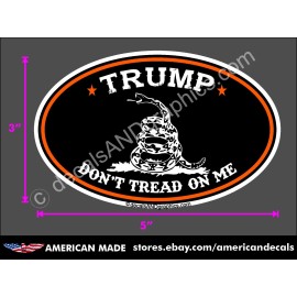 DON'T TREAD ON ME TRUMP GADSDEN FLAG STICKER POLITICAL ELECTION  WINDOW BUMPER