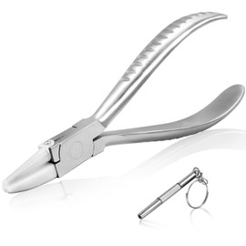 SPEEDWOX Stainless Steel Half Round Nose Pliers 6 Inch Round Flat Nose Nylon Jaws Eyeglass Frame Pliers Eyeglass Repair Pliers Adjusting Pliers Eyeglass Arms Frame Leg Pliers with Glasses Screwdriver