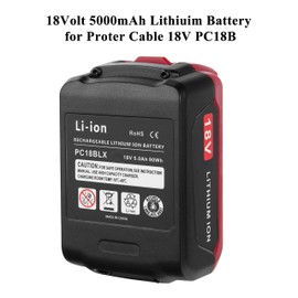 Upgraded Cell9102 Replacment Porter Cabel 18V Lithium Battery for PC18B-2 18-Volt Cordless Tools Batteries, 2Pack 5.0Ah