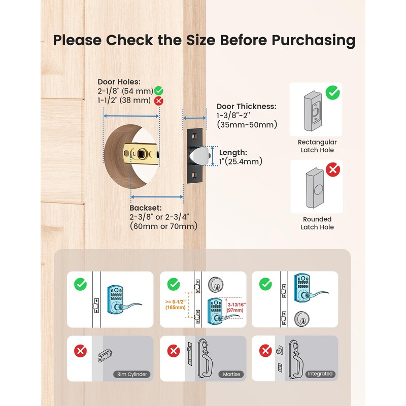 Hidalife Smart Door Lock with Keypad, Fingerprint Keyless Entry Digital