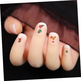 Minkissy 8 Sheet Christmas Nail Art Stickers French Tip Nail Guide Stickers Full Wraps for Women Random Style