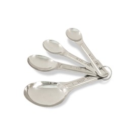Crestware Stainless Steel Measuring Spoon Set 1/4 Teaspoon, 1/2 Teaspoon, 1 Teaspoon, 1 Tablespoon