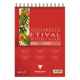 Clairefontaine Etival Spiral Watercolour Pad, 300gsm, Classic Grain, A5