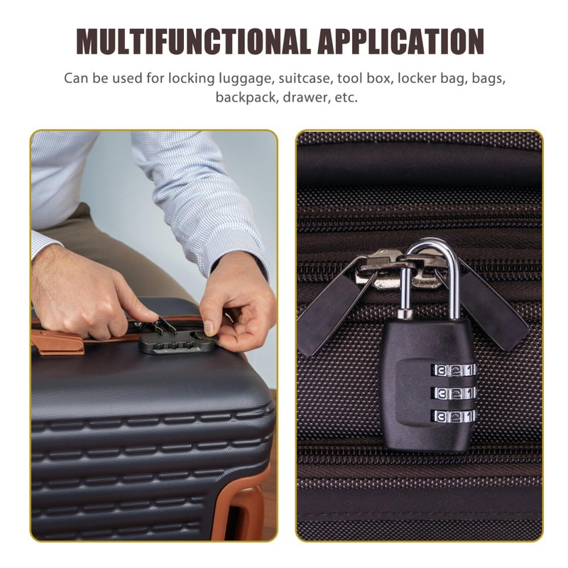 DEARMAMY Black TSA Combination Lock: 3-Digit Customs Code Lock Built-in