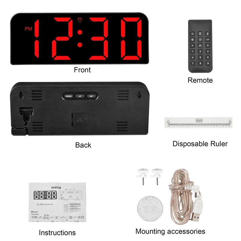 Sukeen Digital Wall Clock Digital Alarm Clock Silent Alarm Clock