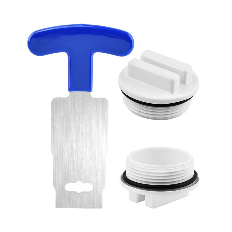 2 Pack 1.5" Threaded Pool Plugs with T-Wrench, Pool Jet