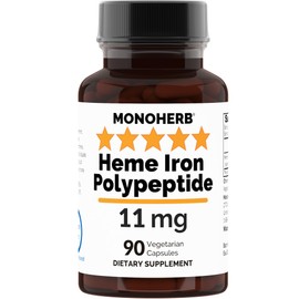Heme Iron Polypeptide 11 mg - 90 Vegetarian Capsules - Iron Supplement Complex