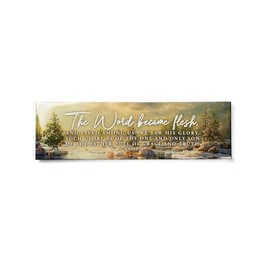 Large Refrigerator Christmas Decorative Scripture Magnets - Word Became Flesh: Jn 1:14, 6.8' x 2' Inspirational Bible Verse Magnets for Kitchen Fridge