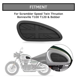 Fuel Tank Protector for Bonneville T100 T120 - PSLER Gas Tank Sticker Knee Pads for Scrambler Speed Twin Thruxton Bonneville T100 T120 Bobber, Black (Left & Right)