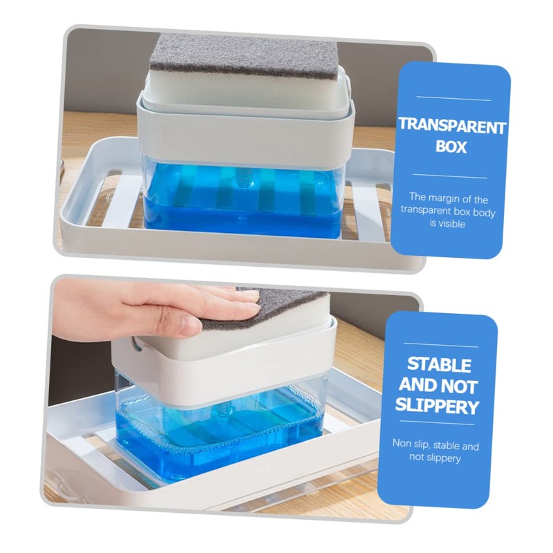 LABRIMP 1set Kitchen Sink Soap Dispenser Sponge Pump for Easy