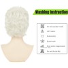 RicHyun Womens Short White Wig Natural Curly Cream White Wig