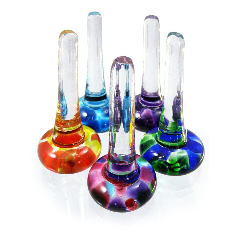 American Made Blown Glass Ring Holder, Blue/Green Color