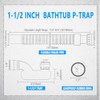 Cinsda Bathtub Shower Drain Pipe, Low Profile Flat 1 1/2
