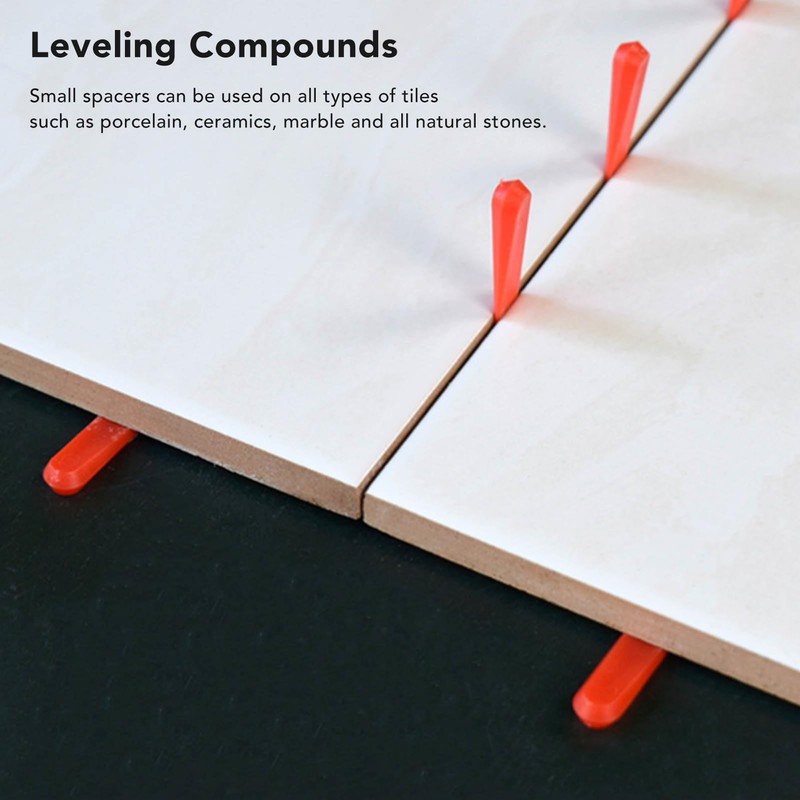 1000pcs Tile Leveling Wedges Reusable Tile Spacers 0.2in Red Leveler