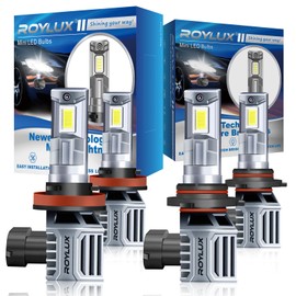 ROYLUX 9005/HB3 H11/H9/8 LED Bulb, 32000LM 400% Brightness Super Bright Fog Light ATV UTV Bulb 6000K Cool White, 99% Canbus Error Free, Plug-and-Play, Pack of 4