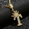 UALGL A-Z Letters Necklace Crown Necklace for Men Women 18K