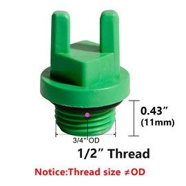 Feelers 1/2" PT Male Thread PPR Pipe Plug End Cap Garden Hose Stopper Prevent Leakage Choke Fitting with Parallel Ears, Pack of 5, Green