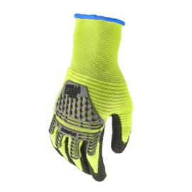 Gorilla Grip Max RhinoFlex High Vis Work Gloves with Impact and Abrasion Protection, Large