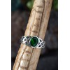 Windalf NALIA 7mm Green Emerald Celtic Knot 925 Sterling Silver
