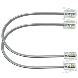 NECABLES 2Pack 6 Inch Short Telephone Cord Phone Cable for Landline