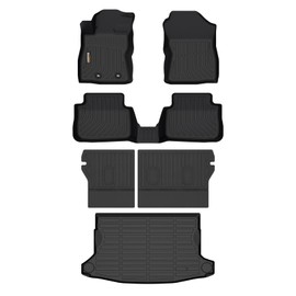 Binmotor-All Weather Car Floor Mats and Cargo Liner Set for 2024 2025 Subaru Crosstrek/Subaru Impreza,TPE Rubber Liners for Crosstrek Accessories Mats Trunk Mat(Trunk Mat+Backrest Mats+Floor Mats)
