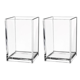 CANCYCC Pack of 2 Acrylic Pen Holder, Pen Holder, Desk Brush Organiser, Makeup Brush Holder, Organiser Pen Holder for Office, School, Home