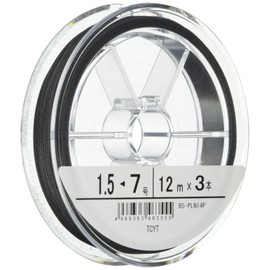 SHIMANO Harris Spin Power Taper Strand EX4 PE, 36.4 ft (12 m) x 3 Pieces, 1.5-7 Black, PL-N14P Fishing Line