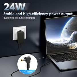 Power Supply 12V 2A Charger for Chuwi Herobook Pro UBook X, Jumper Ezbook S5 X3 14, Trekstor, Lincplus P1, Peaq Notebook Slim S130 Laptop Charging Cable