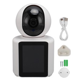 Video Calling Camera 2.8 Inch Screen HD 1080P 2.4G WiFi Night Vision Motion Detection 360 Degree Rotation Two Way Video Camera 100‑240V UK Plug