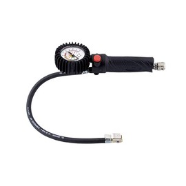 ANI Tire Inflating Gun- Pistolet De Gonflage 25/E ¼ M NPT with Body and Grip in Plastic Material and Inflate/Deflate Button - 60 mm Diam. Gauge 0-12 bar 0-174 PSI Double Scale