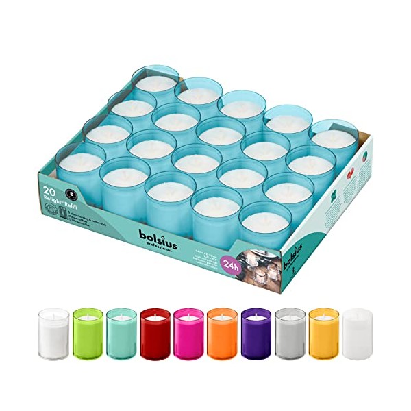 BOLSIUS Votive Candles - 20 Pack Party Candles in Blue