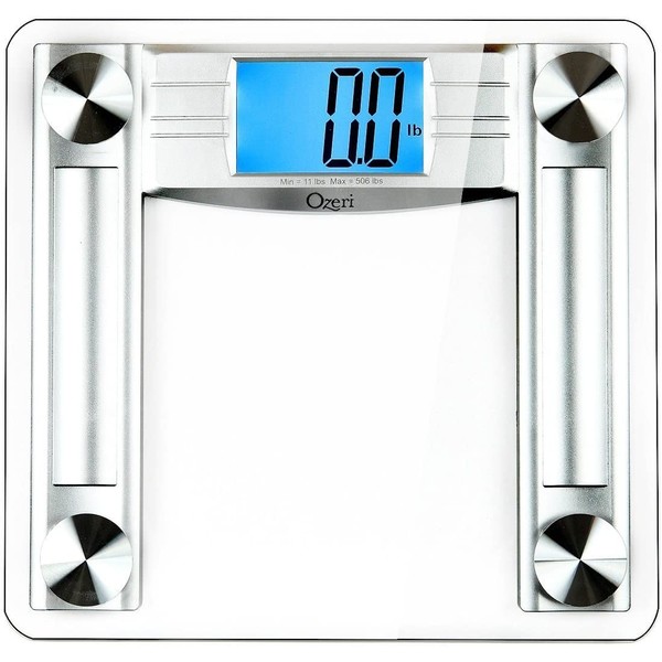 Ozeri ProMax 560 lbs / 255 kg Bath Scale, with 0.1 lbs / 0.05 kg Sensor Technology, and Body Tape Measure & Fat Caliper