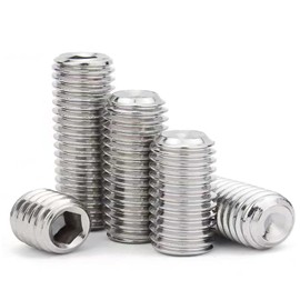 100 Pcs M5-0.8x4mm Hex Socket Head Cup Point Set Screws, Allen Head Grub Screw, Internal Hex Drive Headless Set Screw, 304 Stainless Steel,for Bathroom Fixtures, Door Knobs, Faucets, Plumbing