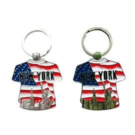 3QUZ 12 Pack NYC Souvenir Keychain Collection, New York Metal Souvenir Gifts Keychain Ring Bundle, Bulk, Includes Statue Of Liberty, Empire State, Broadway, Metro Bottle Opener(Color May Vary), 4Inch