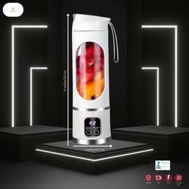 Paramexview® Portable Blender 16oz for Juices & Smoothies with 12 Stainless Steel Blades | USB Rechargable & Multi-Speed Control | 50W Powered fusion Portable Blender | Bpa-Free Leak Proof (White)