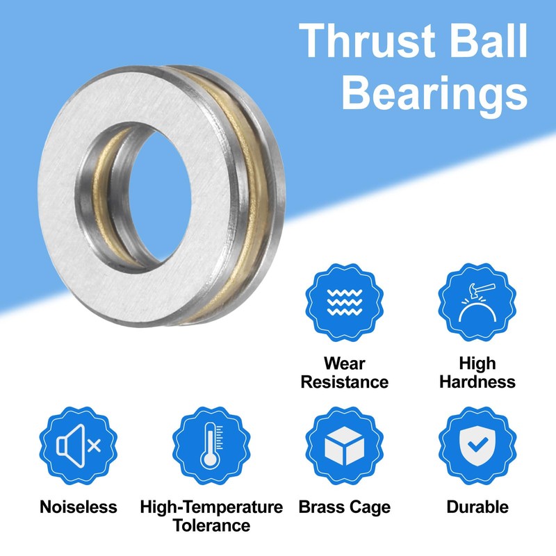 sourcing map 12pcs F7-13M Thrust Ball Bearings, 7mm x 13mm