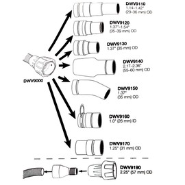 DWV9000 Universal Quick Connect Adapter Compatible with 35mm Hoses, Dust Extractors, Sanders, Vacuum Tools & Shrouds | 1-1/4-Inch Durable Multi-Function Link