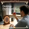 SOL Desktop Wooden Dart Board Set - Compact Tabletop Game
