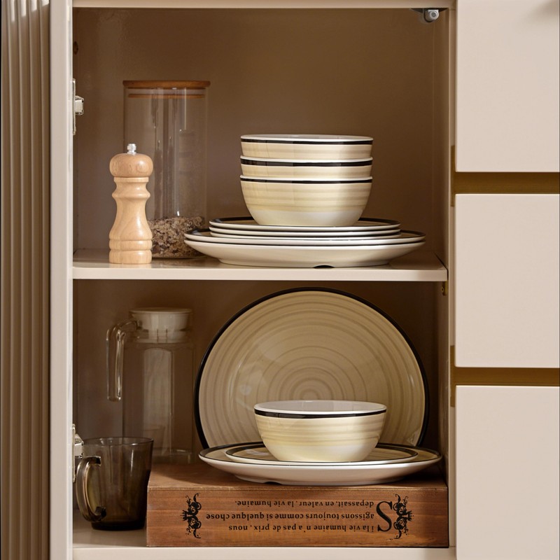 Melamine Dinnerware Set for 4, 12Pcs Dinnerware Sets, Lightweight Plates