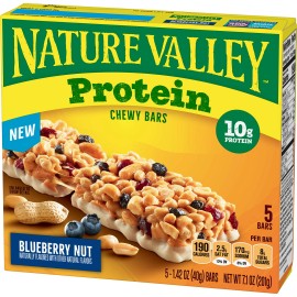 Nature Valley Blueberry Nut Chewy Protein Granola Bars 5 Count Gluten Free