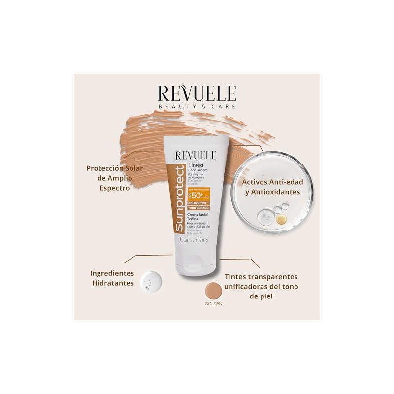 Revuele Sunprotect Crema Facial Con Color Dorado FPS50+ | 50